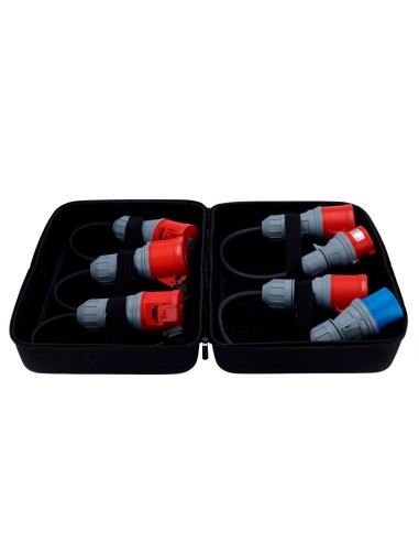 KIT CARGADOR PORTABLE + ADAPTADORES ENCHUFE - POTENCIA 22KW / 32A / TRIFÁSICA - CONECTOR TIPO 2  - ADAPTADORES PARA CABLES - MON