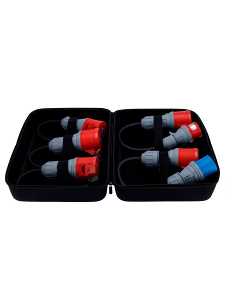 KIT CARGADOR PORTABLE + ADAPTADORES ENCHUFE - POTENCIA 22KW / 32A / TRIFÁSICA - CONECTOR TIPO 2  - ADAPTADORES PARA CABLES - MON