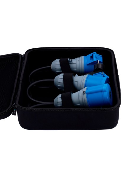 KIT CARGADOR PORTABLE + ADAPTADORES ENCHUFE - POTENCIA 7,4KW / 32A / MONOFÁSICA - CONECTOR TIPO 2  - ADAPTADORES ENCHUFE - MONIT