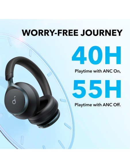 AURICULARES INALÁMBRICOS SOUNDCORE BY ANKER - 55 HORAS DE REPRODUCCIÓN - HASTA 98% REDUCCIÓN RUIDO - CARGA RÁPIDA - PERSONALIZAC