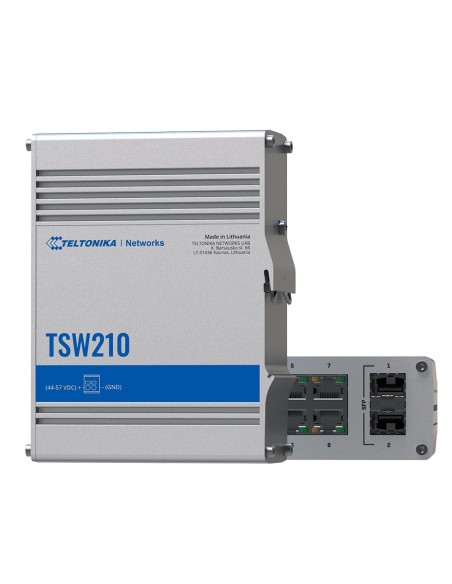TELTONIKA SWITCH NO GESTIONABLE INDUSTRIAL - 8 PUERTOS ETHERNET RJ45 GIGABIT +2 SFP GIGABIT - RUGERIZADO CARCASA ALUMINIO - PLUG