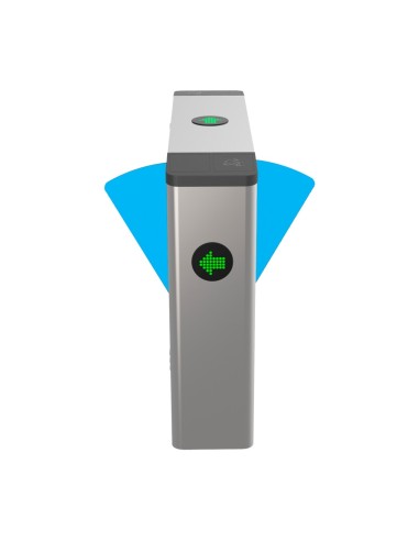 TORNO DE ACCESO BIDIRECCIONAL DOBLE - PASILLO CON BARRERA ACRÍLICA RETRÁCTIL - TIEMPOS, ALARMAS Y MODOS DE APERTURA - ANCHO DE P