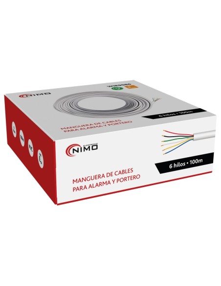 MANGUERA PARA ALARMA Y PORTERO 6 CABLES CON CPR, 100M WIR9086