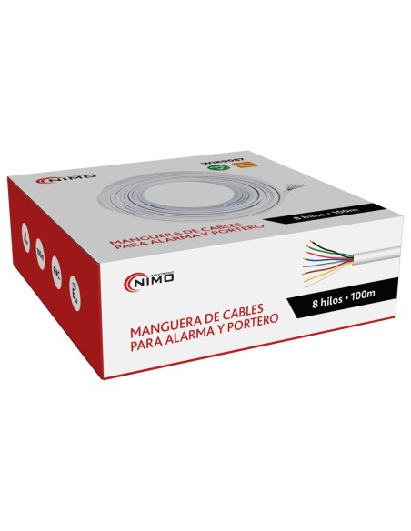 MANGUERA PARA ALARMA Y PORTERO 8 CABLES CON CPR, 100M WIR9087