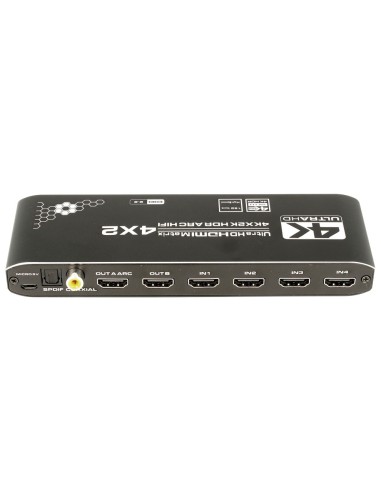 CONMUTADOR HDMI SWITCH MATRIX 4E:2S, CON MANDO A DISTANCIA ACTVH004