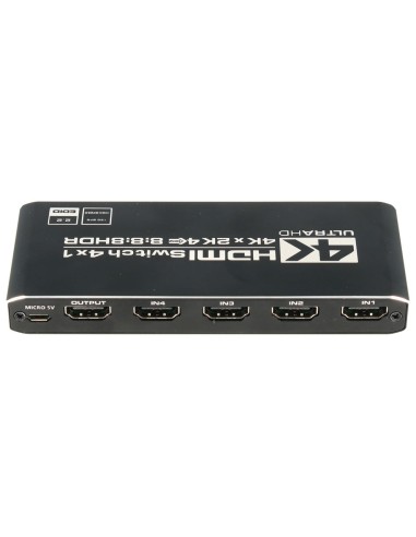 CONMUTADOR HDMI SWITCH 4E:1S, CON MANDO A DISTANCIA ACTVH006