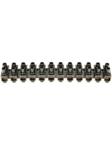 REGLETA DE 12 CONEXIONES A TORNILLO HASTA 5A, NEGRO CLE010