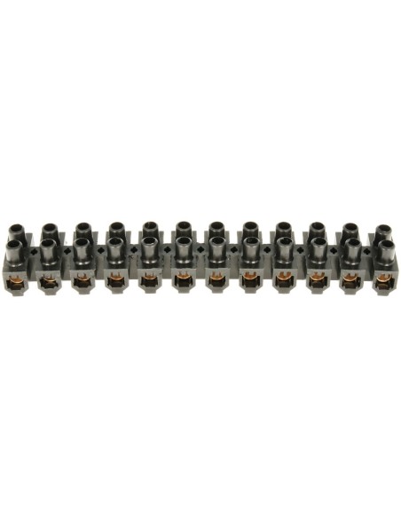 REGLETA DE 12 CONEXIONES A TORNILLO HASTA 5A, NEGRO CLE010