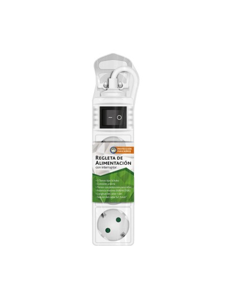 REGLETA DE ALIMENTACION SCHUKO CON INTERRUPTOR 1E:3S MEL001