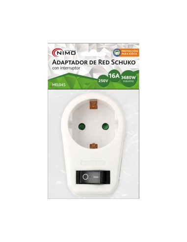 ADAPTADOR RED SCHUKO CON INTERRUPTOR MEL045