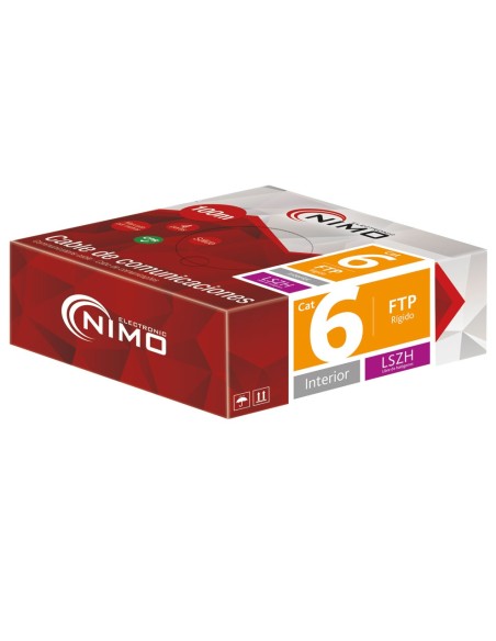 CABLE PARA DATOS FTP CAT.6 RIGIDO INTERIOR LSZH, 100M WIR9078