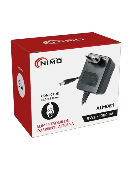 ALIMENTADOR CORRIENTE ALTERNA 220VCA - 9VCA/1000MA ALM081