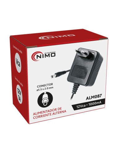 ALIMENTADOR CORRIENTE ALTERNA 220VCA - 12VCA/1000MA ALM087
