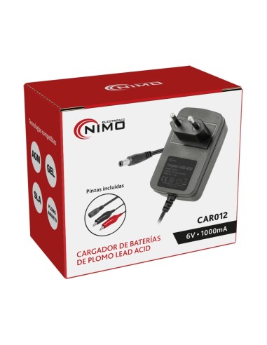 CARGADOR BATERIAS DE PLOMO 6V/1A CAR012