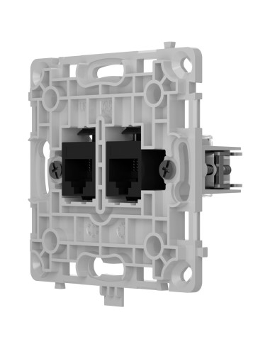 ENCHUFE ETHERNET CON DOS PUERTOS - COMPATIBLE CON CABLES CAT.6 Y CAT.5E  - TRANSMISIÓN DE DATOS A ALTA VELOCIDAD - REQUIERE TAPA