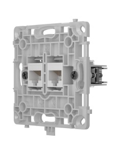ENCHUFE ETHERNET CON DOS PUERTOS - COMPATIBLE CON CABLES CAT.6 Y CAT.5E  - TRANSMISIÓN DE DATOS A ALTA VELOCIDAD - REQUIERE TAPA