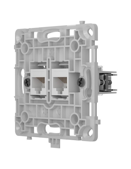 ENCHUFE ETHERNET CON DOS PUERTOS - COMPATIBLE CON CABLES CAT.6 Y CAT.5E  - TRANSMISIÓN DE DATOS A ALTA VELOCIDAD - REQUIERE TAPA