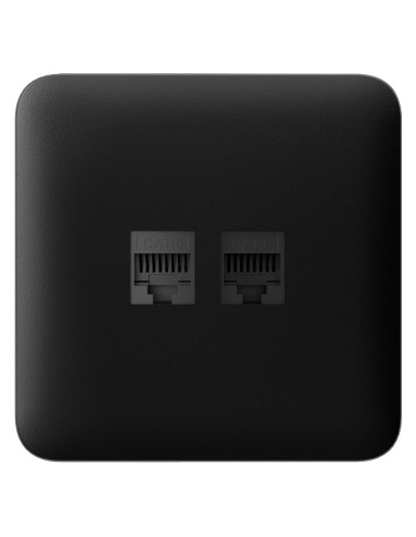 TAPA LATERAL PARA ENCHUFE ETHERNET - COMPATIBLE CON AJ-OUTLETCORE-LAN-B - INCLUYE MARCO INDIVIDUAL - COLOR NEGRO