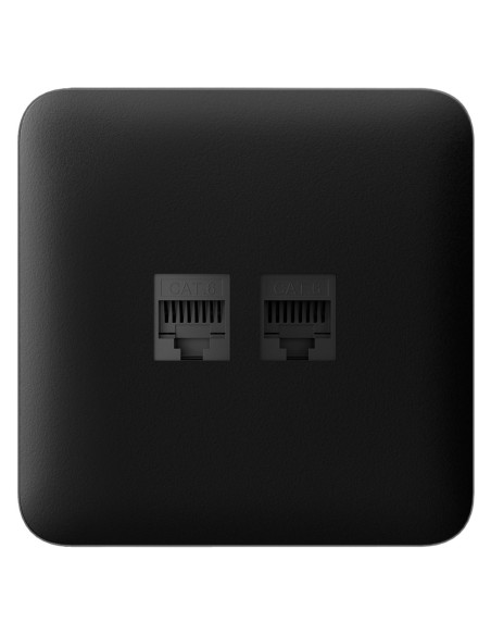 TAPA LATERAL PARA ENCHUFE ETHERNET - COMPATIBLE CON AJ-OUTLETCORE-LAN-B - INCLUYE MARCO INDIVIDUAL - COLOR NEGRO