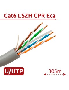HIKVISION CABLE UTP CATEGORÍA 6 - CONDUCTOR OFC, 99,5% COBRE - DIÁMETRO 24 AWG-0,53MM - CERTIFICADO ECA/UL CM - SE SUMINISTRA EN