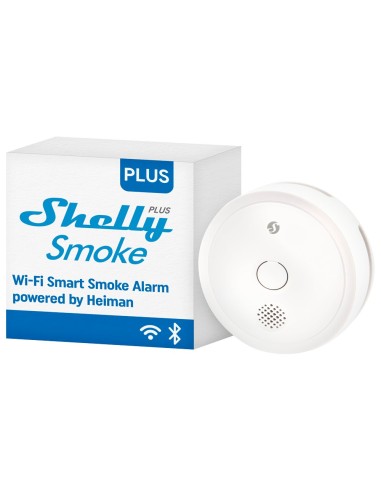 SHELLY PLUS SMOKE ALARM - WIFI 2.4 GHZ IEEE802.11 B/G/N  - DETECTOR DE HUMO - BATERÍA HASTA 3 AÑOS - ALTAMENTE SENSIBLE - COMPAT