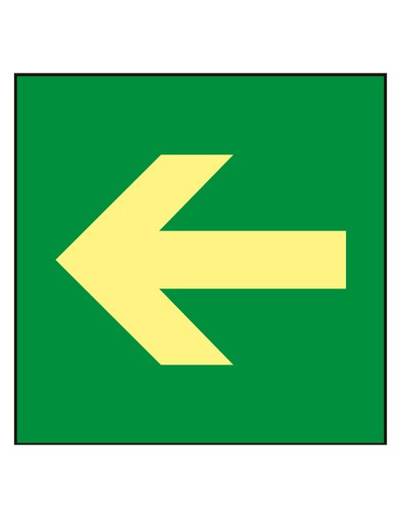 CARTEL DE SEÑALIZACIÓN - SALIDAS Y RECORRIDOS DE EVACUACIÓN - VÍA DE EVACUACIÓN IZQUIERDA - COLORES FOTOLUMINISCENTES - CATEGORÍ