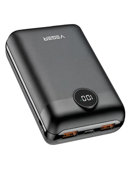 VEGER MINI POWER BANK  - CAPACIDAD 20000MAH - ENTRADAS MICRO USB-C Y USB-C - SALIDAS USB-C Y USB-A - CARGA RÁPIDA 20WPD - COLOR