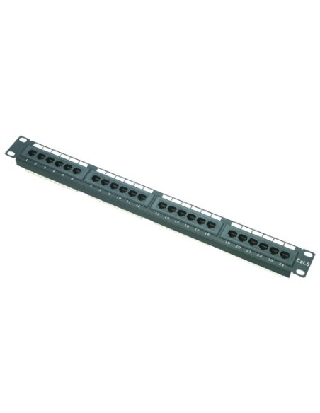 PATCH PANEL DE 24 PUERTOS UTP/RJ45 - FORMATO ENRACKABLE - ADMITE CABLES HASTA CAT6 - TAMAÑO 1U PARA FACILITAR LA INSTALACIÓN - D