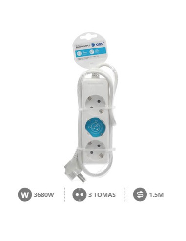 BASE MULTIPLE 3T (3X1.0MM) 1,5M BLANCA