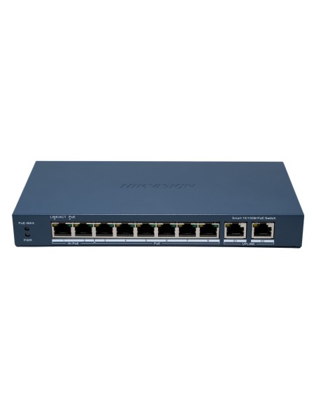 HIKVISION HIPOE SWITCH GESTIONABLE - 8 PUERTOS POE 802.3AF/AT + 2 UPLINK RJ45 - 8 RJ45 10/100 MBPS + 2 RJ45 10/100/1000 MBPS -