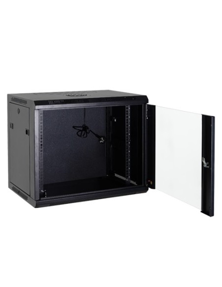 ARMARIO RACK PARA PARED - HASTA 6U RACK DE 19&QUOT; - HASTA 60 KG DE CARGA - CON VENTILACIÓN Y PASACABLES - VENTILADOR Y BANDEJA