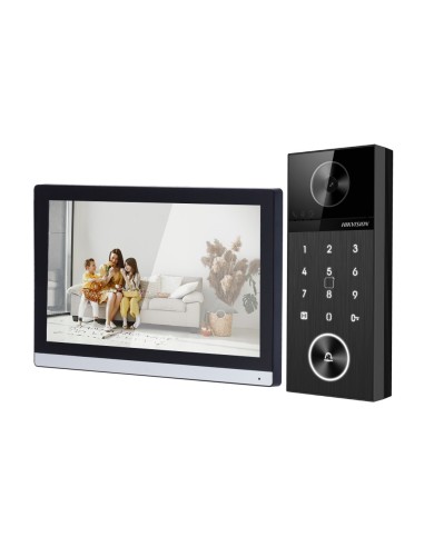 KIT DE VIDEOPORTERO 4 MPX - TECNOLOGÍA IP &AMP; WIFI - PLACA Y MONITOR | PERMITE 16 MONITORES MÁS - LECTOR MF, BLUETOOTH Y PIN |