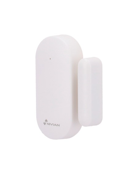 NIVIAN SMART - CONTACTO MAGNÉTICO PARA PUERTAS Y VENTANAS - INSTALACIÓN CON ADHESIVO DE DOBLE CARA - INDICADOR LED - INALÁMBRICO