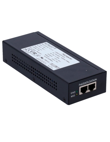 INYECTOR POE - ENTRADA/SALIDA RJ45 10/100/1000 MBPS - POTENCIA 60 W - DISTANCIA MÁXIMA 100 M - POE/POE+/HI-POE IEEE802.3AF/AT/BT