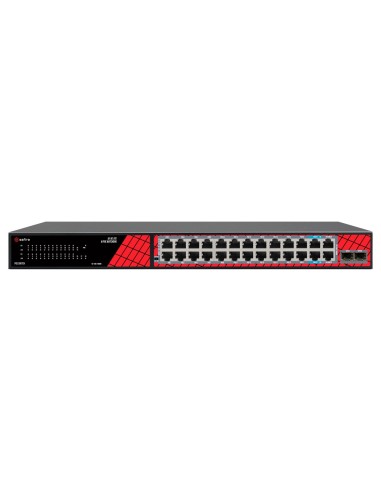 SAFIRE SWITCH HI-POE - 24 PUERTOS + 2.5GE SFP UPLINK + 2 UPLINK RJ45 - VELOCIDAD DE PUERTOS GIGABIT 10/100/1000 MBPS - 22 PUERTO