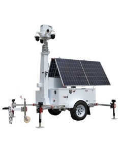 TRAILER DE ALIMENTACIÓN AUTÓNOMA PARA CCTV  - PANEL SOLAR DE 2X600W - BATERÍA LITIO LIFEPO 12000WH - MÁSTIL TELESCÓPICO HASTA 9M