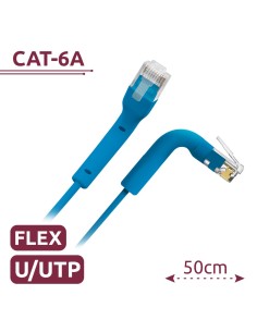 FLEXIBLE UTP CABLE - ETHERNET - RJ45 CONNECTORS - CATEGORY 6A - 0,5 M - COLOUR BLUE