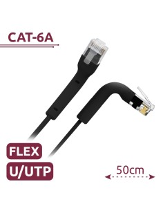 CABLE UTP FLEXIBLE - ETHERNET - CONECTORES RJ45 - CATEGORÍA 6A - 0,5 M - COLOR NEGRO