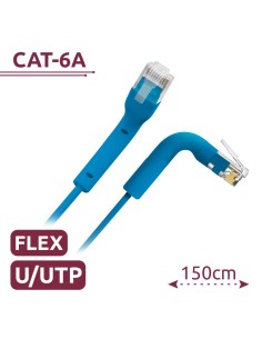 FLEXIBLE UTP CABLE - ETHERNET - RJ45 CONNECTORS - CATEGORY 6A - 1,5 M - COLOUR BLUE