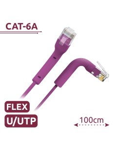 CABLE UTP FLEXIBLE - ETHERNET - CONECTORES RJ45 - CATEGORÍA 6A - 1 M - COLOR MORADO