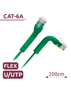 CABLE UTP FLEXIBLE - ETHERNET - CONECTORES RJ45 - CATEGORÍA 6A - 2 M - COLOR VERDE