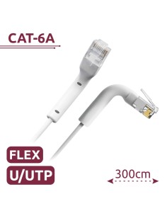 CABLE UTP FLEXIBLE - ETHERNET - CONECTORES RJ45 - CATEGORÍA 6A - 2 M - COLOR BLANCO