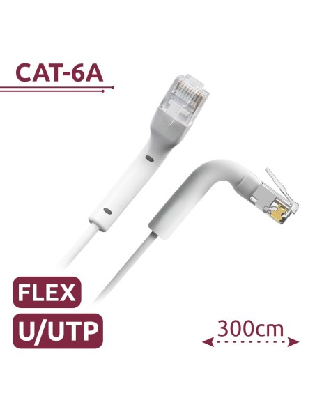 CABO UTP FLEXÍVEL - ETHERNET - CONECTORES RJ45 - CATEGORIA 6A - 2 M - COR BRANCO