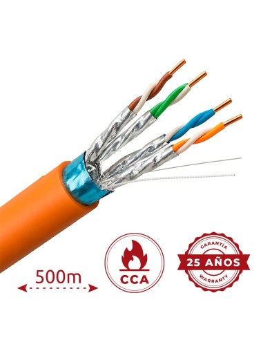 UNIVIEW CABLE F/FTP CATEGORÍA 6A - CONDUCTOR OFC,100% COBRE - DIÁMETRO 23 AWG-0,57MM - CERTIFICADO CPR DCA - CUBIERTA EXTERIOR L