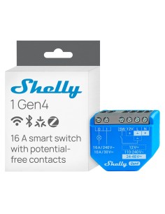 SHELLY 1 GEN4 - WIFI 2.4 GHZ / BLUETOOTH / ZIGBEE -  INTERRUPTOR INTELIGENTE  - SOPORTA 110-240 V~24-48 V?12 V? - OFRECE CONTACT