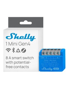 SHELLY 1 MINI GEN4 - WIFI 2.4 GHZ / BLUETOOTH / ZIGBEE -  INTERRUPTOR INTELIGENTE  - SOPORTA 110-240 V~24-48 V?12 V? - OFRECE CO