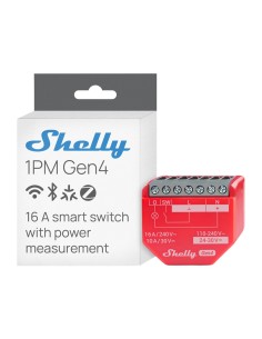 SHELLY 1PM GEN4 - WIFI 2.4 GHZ / BLUETOOTH / ZIGBEE -  INTERRUPTOR INTELIGENTE  - SOPORTA 110-240 V~24-48 V?12 V? - OFRECE CONTA