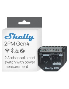 SHELLY 2PM GEN4 - WIFI 2.4 GHZ / BLUETOOTH / ZIGBEE -  INTERRUPTOR INTELIGENTE  - SOPORTA 110-240 V / 24V - CONTROLADOR DE PERSI