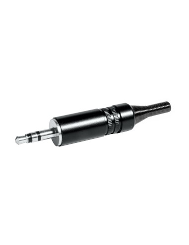 CONECTOR JACK 3,5 MACHO STEREO METAL NEGRO