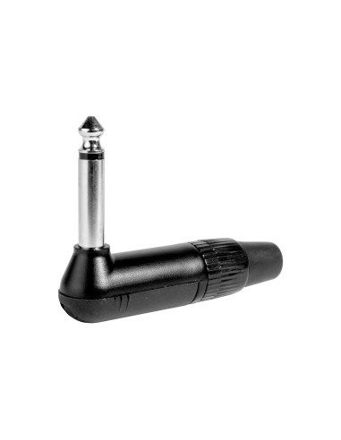 6,3-mm-Mono-Winkelstecker, schwarzes Metall